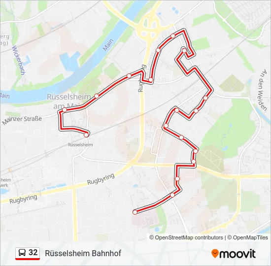 32 Bus Line Map