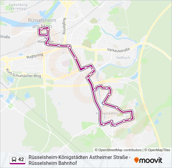 Автобус 42: карта маршрута