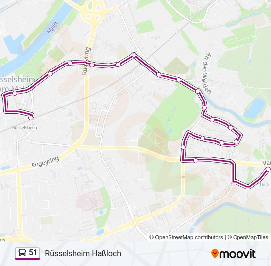 Автобус 51: карта маршрута