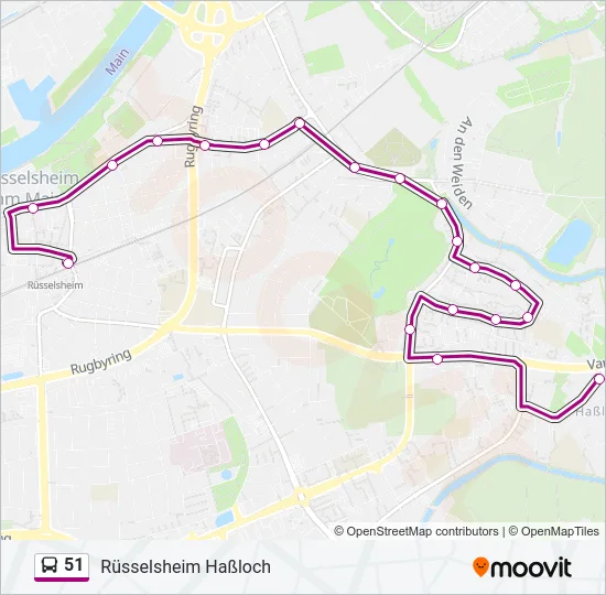 51 Bus Line Map