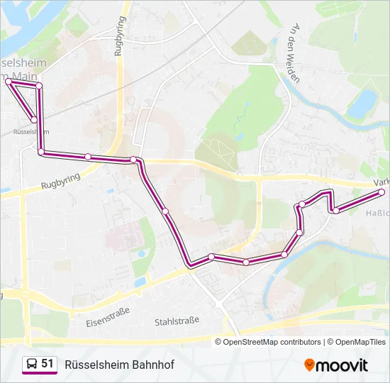 51 Bus Line Map