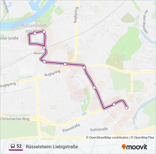 52 Bus Line Map