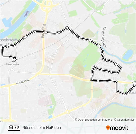 70 Bus Line Map