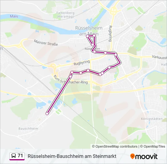 71 Bus Line Map