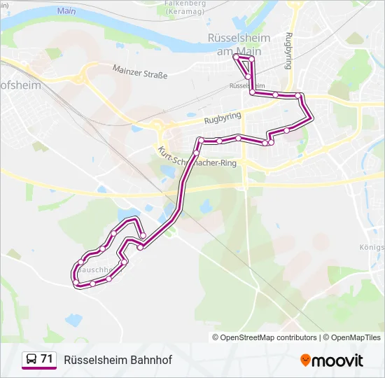 71 Bus Line Map