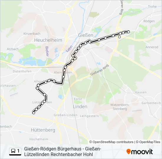 1 Bus Line Map