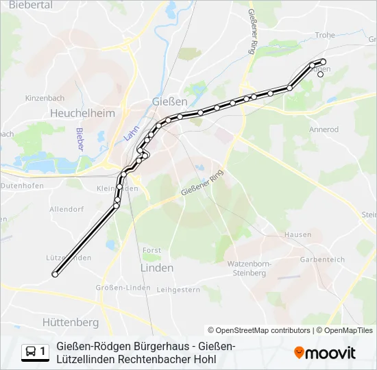 1 Bus Line Map