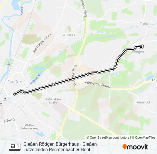 1 Bus Line Map