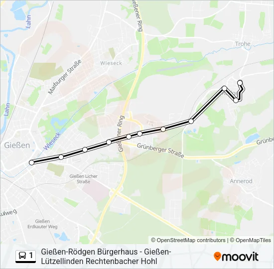 1 Bus Line Map