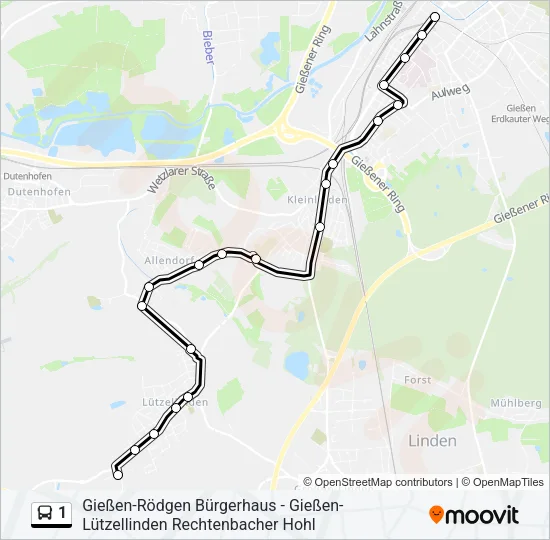 1 Bus Line Map