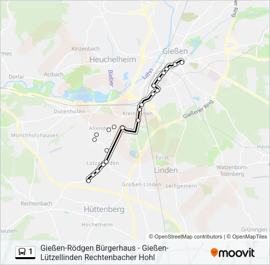 1 Bus Line Map