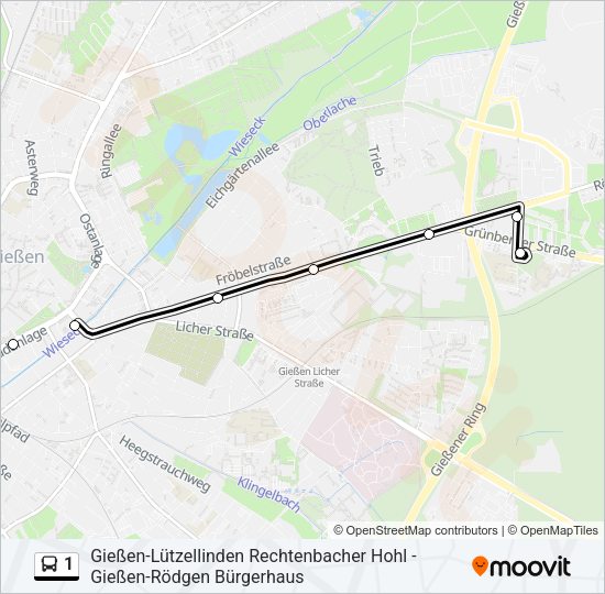 Buslinie 1 Karte