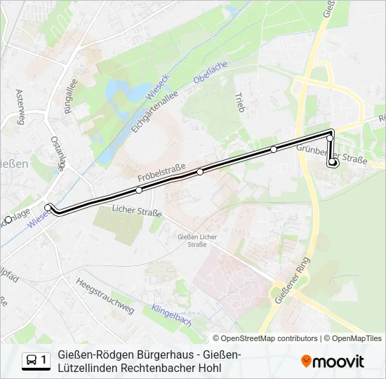 1 Bus Line Map