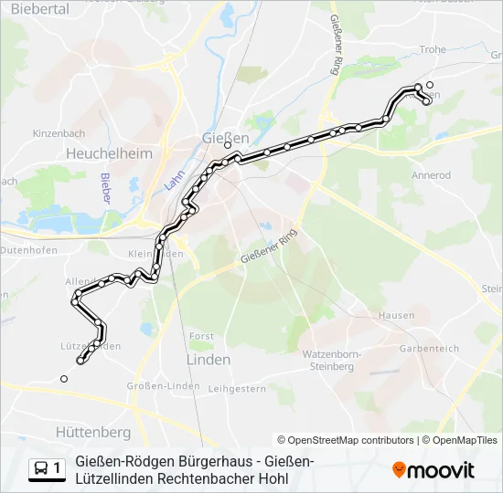 1 Bus Line Map