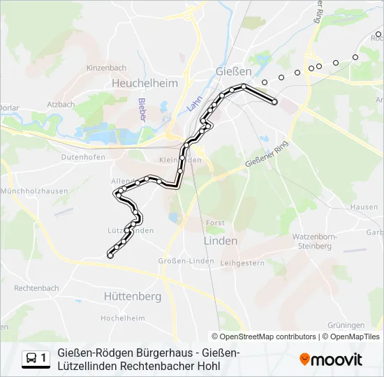 1 Bus Line Map