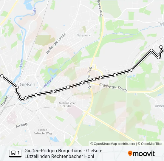 1 Bus Line Map