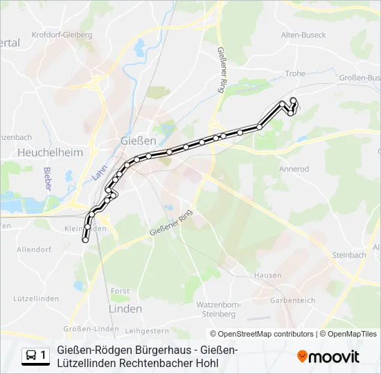 1 Bus Line Map