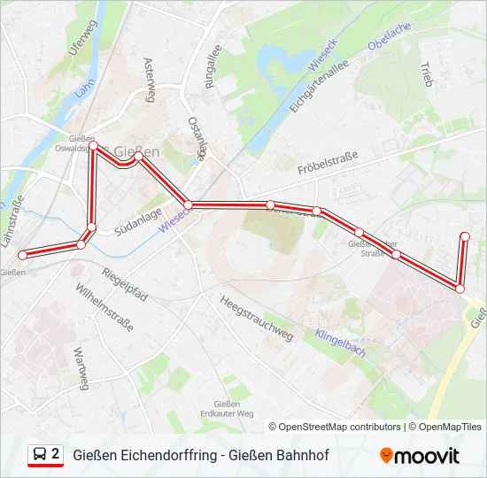 2 Bus Line Map