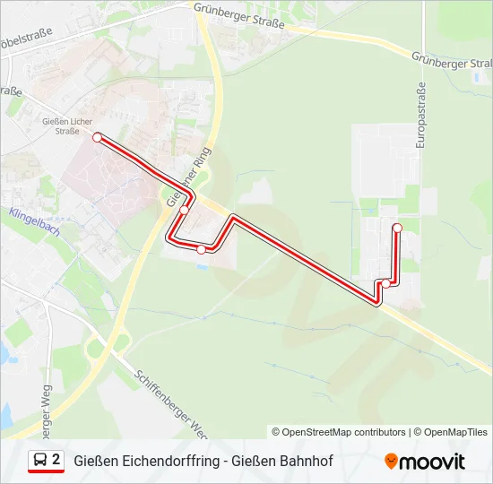 2 Bus Line Map