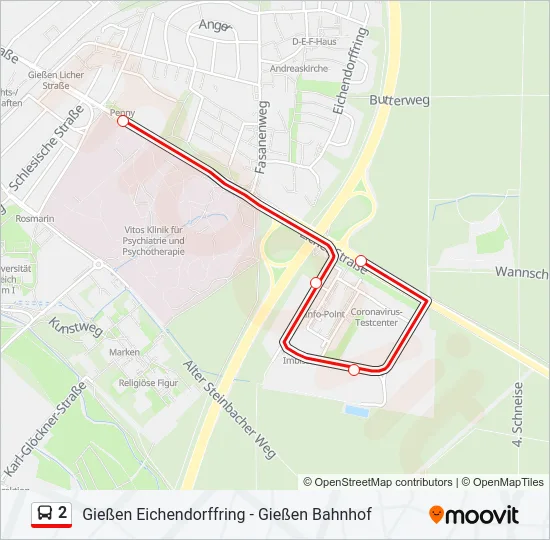 2 Bus Line Map