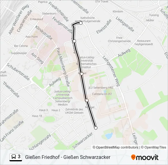 3 Bus Line Map