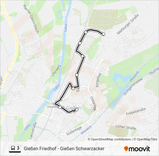 Автобус 3: карта маршрута