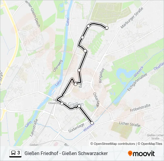 3 Bus Line Map