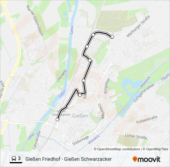 Buslinie 3 Karte