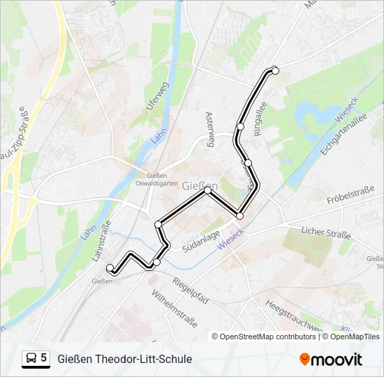 5 Bus Line Map