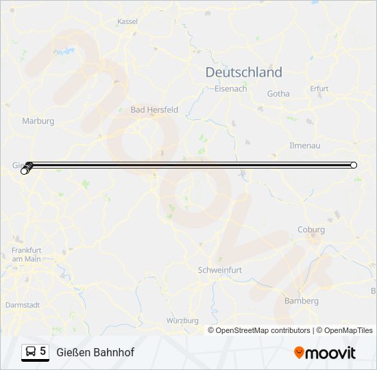 Buslinie 5 Karte