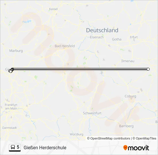 5 Bus Line Map