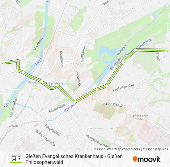 Автобус 7: карта маршрута