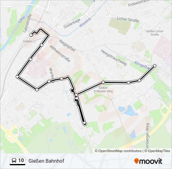 Buslinie 10 Karte