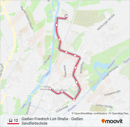 12 Bus Line Map