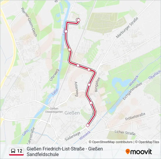 12 Bus Line Map