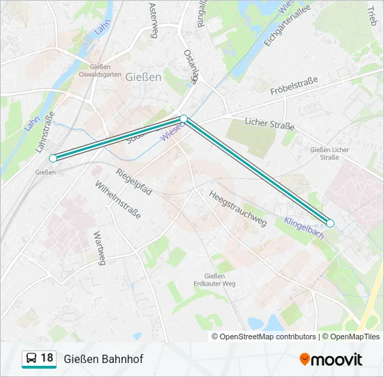 18 Bus Line Map