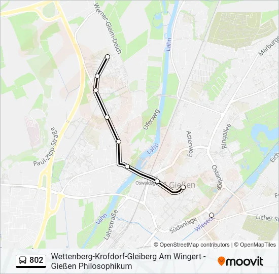 802 Bus Line Map