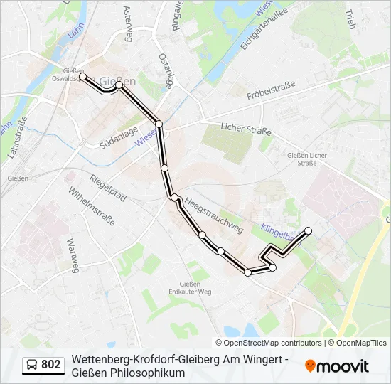 802 Bus Line Map