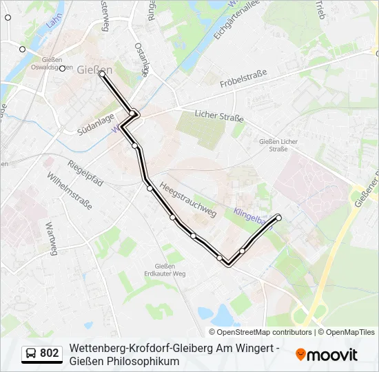 802 Bus Line Map