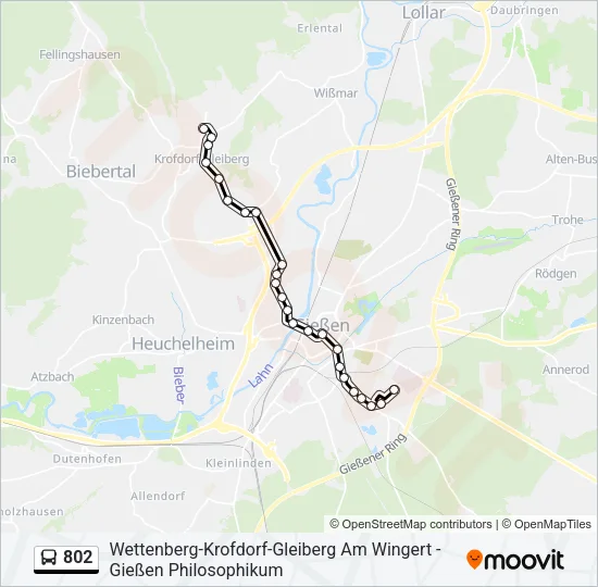 802 Bus Line Map
