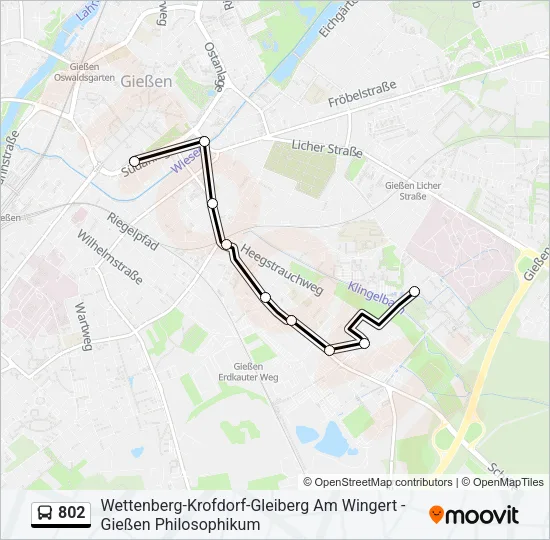 Buslinie 802 Karte