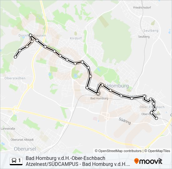 1 Bus Line Map