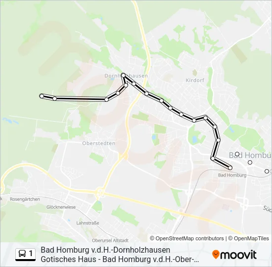 1 Bus Line Map