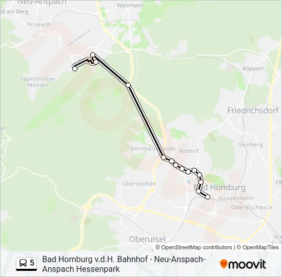 5 Bus Line Map