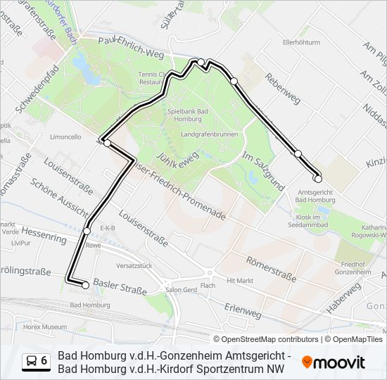 6 bus Line Map