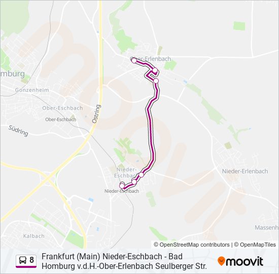 8 bus Line Map