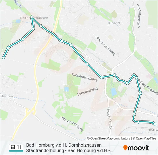 11 Bus Line Map