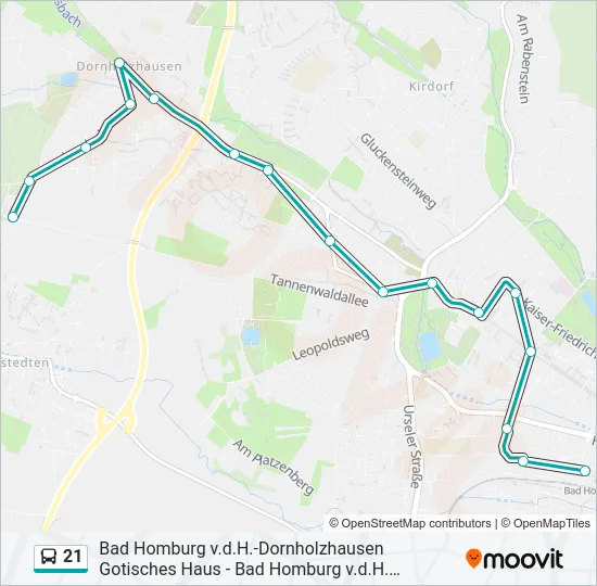 21 Bus Line Map
