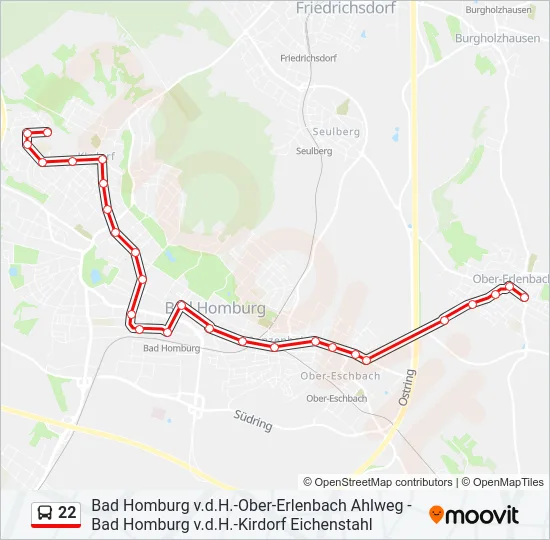 22 Bus Line Map