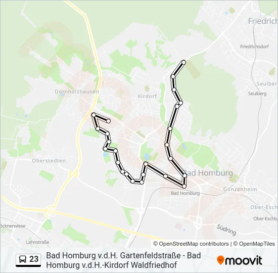 23 Bus Line Map